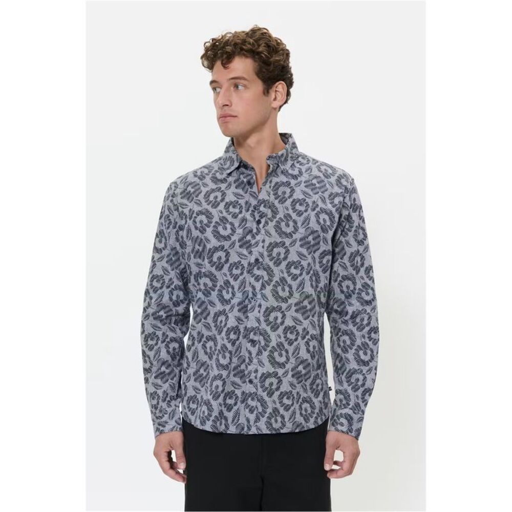 MATINIQUE Mens Linen Blend Button Up Shirt, NWT